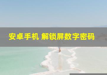 安卓手机 解锁屏数字密码